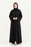 Front Open Abaya - Black