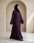 Embroidery Abaya - Deep Plum