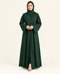Front Open Abaya - Forest Green