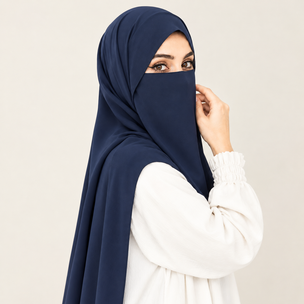 Hijab Niqab Set-Navy Blue