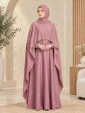 PRINCESS CAPE Abaya - 4 Piece - Mauve pink