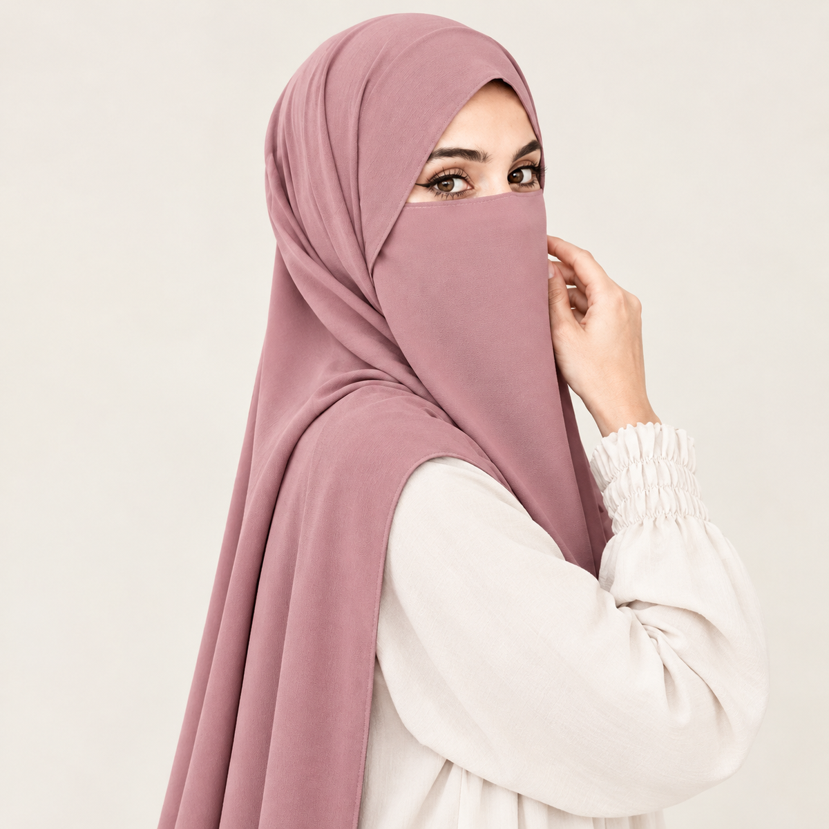 Hijab Niqab Set  Rose Pink