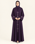 Panel Embroidery Abaya - Purple