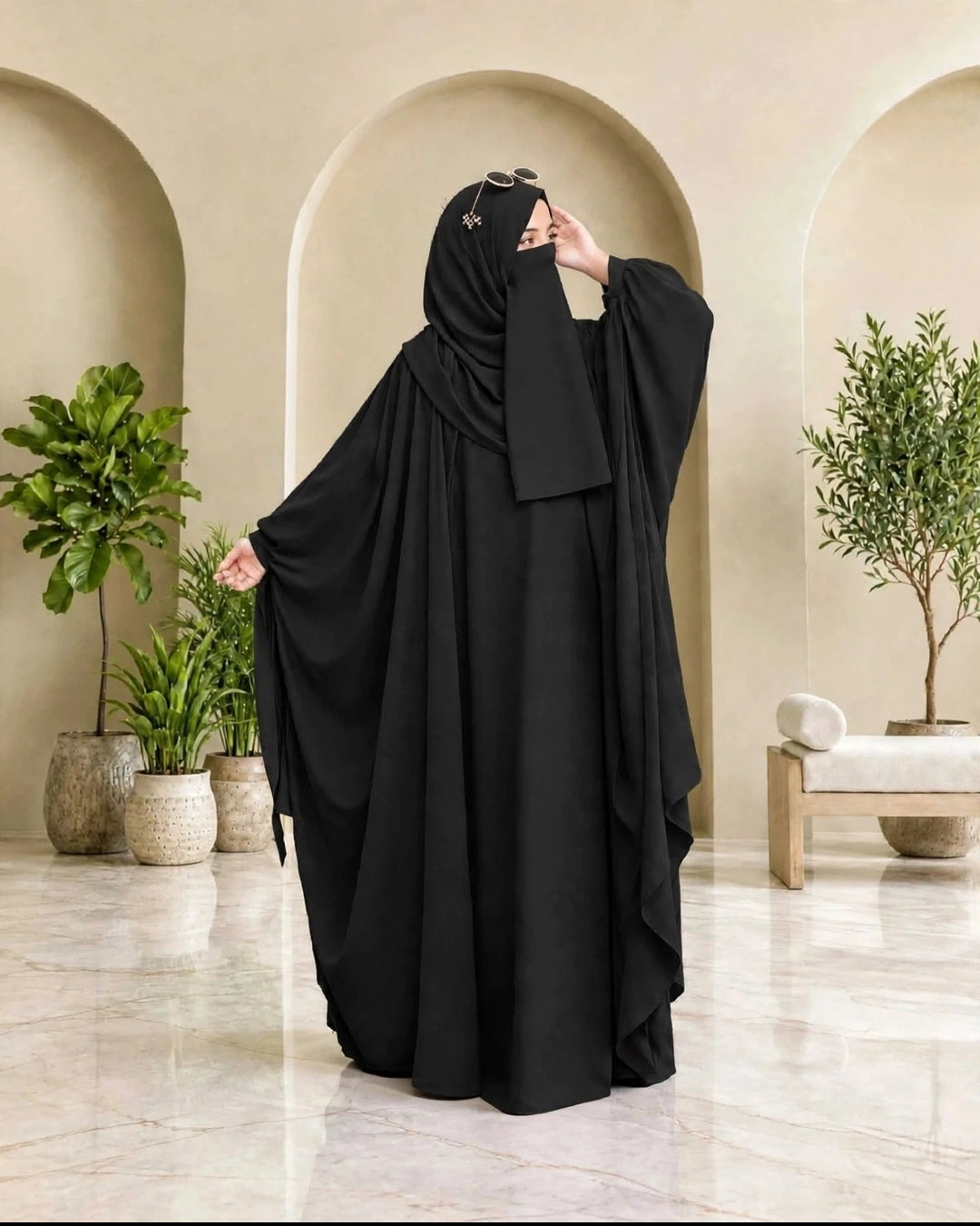 Kaftan Abaya - 4 Piece - Black
